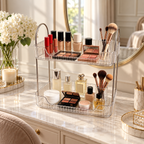 2-Tier Acrylic Makeup & Perfume Organizer – Cosmetic Storage Rack