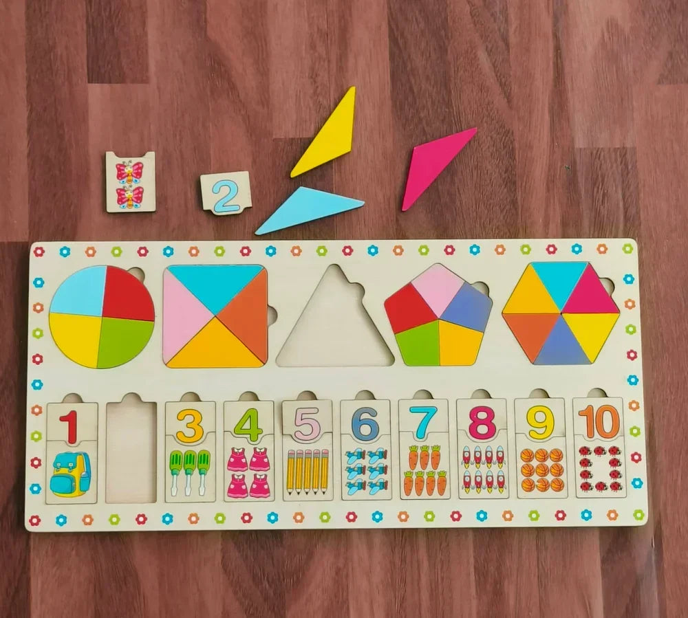 Shape & Alphabet Matching Board – Montessori Wooden Puzzle for Toddlers!