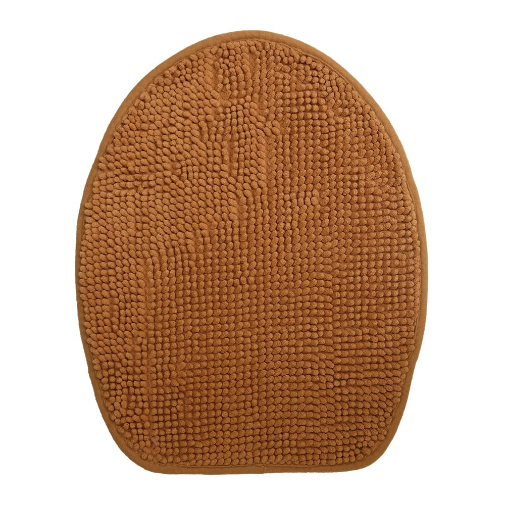 Anti-Slip Floor Chenille Bath Set 3pc - Soft Absorbent Bathroom Mat & Lid Cover