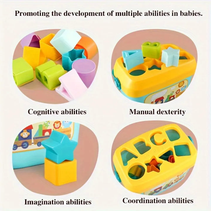 Baby Shape Sorter Toy - ABC & Shape Learning Game for Toddlers 18+ Months, Early Educational Developmental Sorting Toy