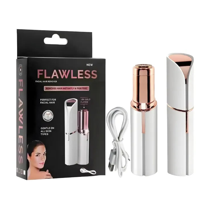 Flawless Hair Remover for Women - Rechargeable Electric Face Razor for Upper Lip, Chin & Peach Fuzz