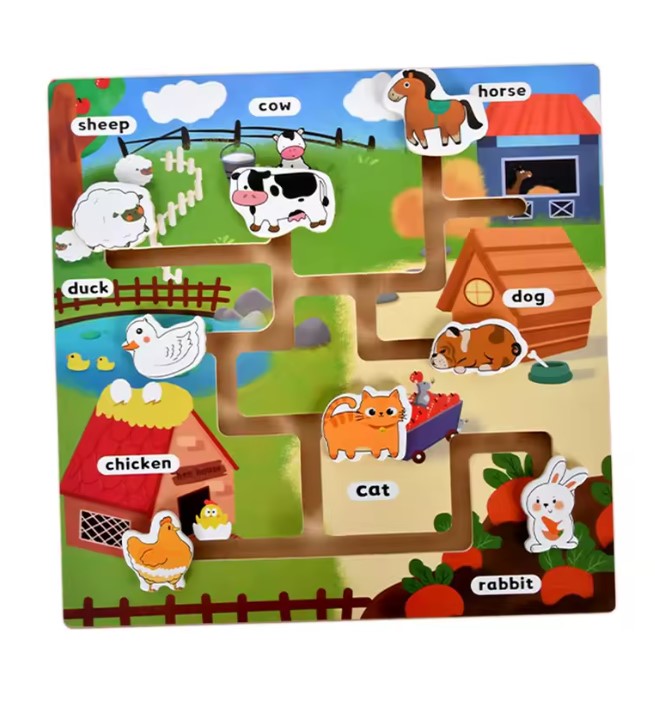 Wooden Maze Planet Puzzle – Fine Motor Skill Toy for Preschool Kids!