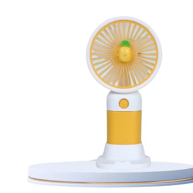 Keep Smiling Cartoon Fruit Fan – Portable Handheld Fan with Phone Holder!