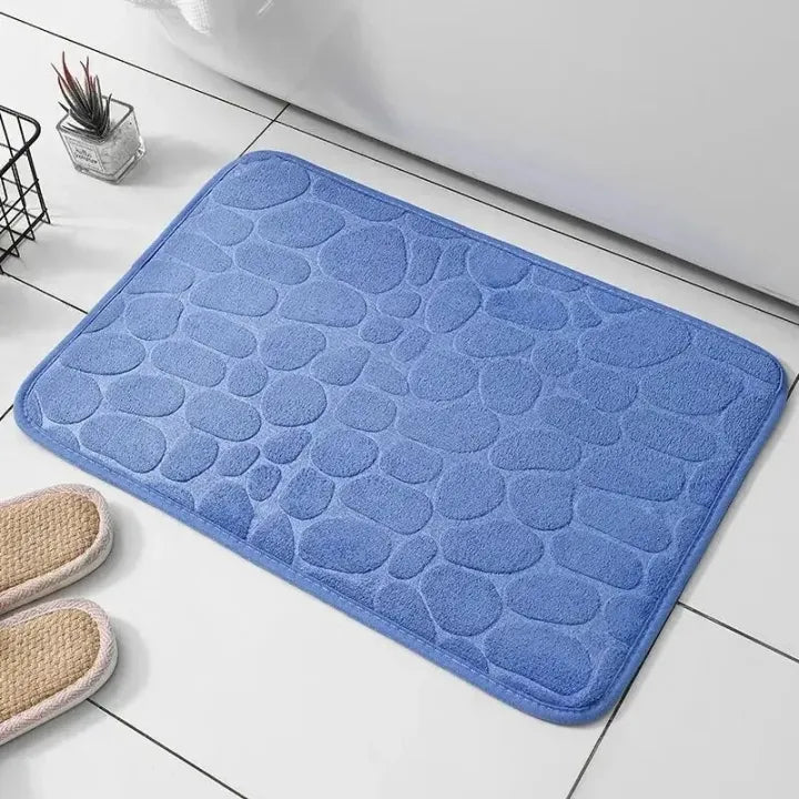 Embossed Fiber Carpet - Anti-Slip Pebble Floor Mat for Bathroom & Living Room