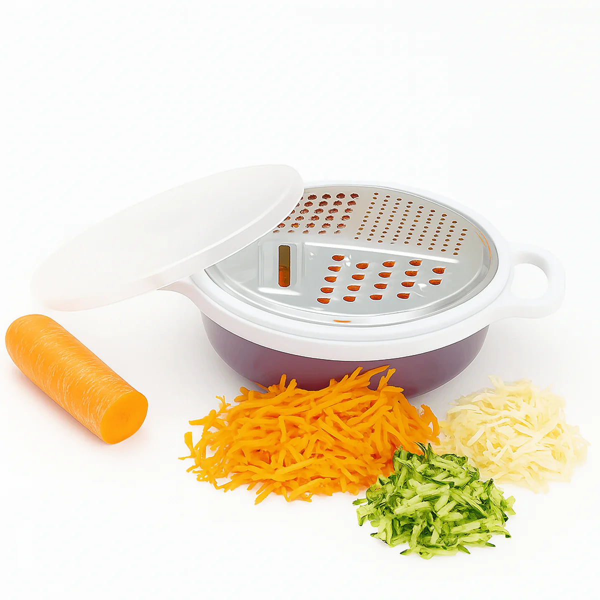 3-in-1 Grater with Storage Bowl & Lid - Multi-Purpose Kitchen Grater Tool (1 Piece)