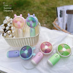 Keep Smiling Bunny Ears Mini Handheld Fan – Portable, Cute & Cool!