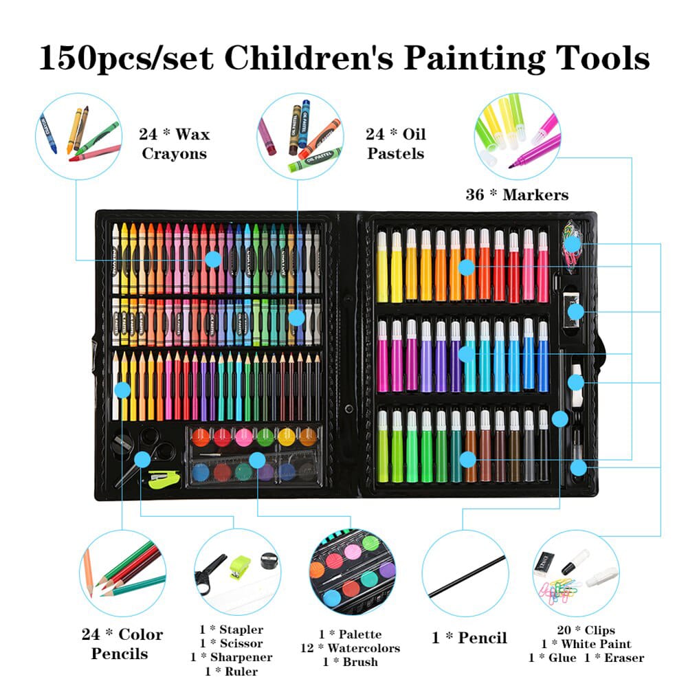 150 PCS Kids Super Mega ART Coloring Set