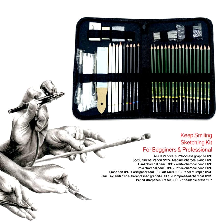 Ultimate 42-in-1 Drawing & Sketching Art Kit (Black Edition)