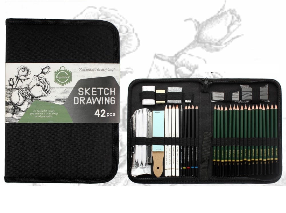 Ultimate 42-in-1 Drawing & Sketching Art Kit (Black Edition)