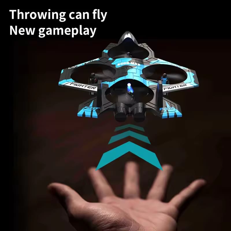 K500 MAX RC Fighter EPP Foam 2.4G Remote Control Stunt Glider 360 ° Rolling Flight Flying Airplane with LED Toys for Kids Boys