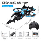 K500 MAX RC Fighter EPP Foam 2.4G Remote Control Stunt Glider 360 ° Rolling Flight Flying Airplane with LED Toys for Kids Boys