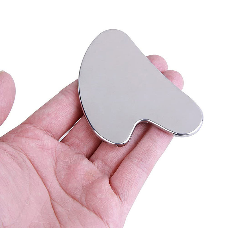 1PC Stainless Steel Gua Sha Scraper - Face, Neck & Body Massage Tool for Natural Skin Care