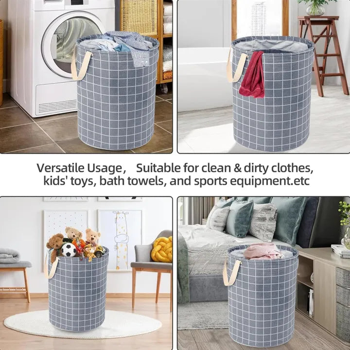 New Large Capacity Foldable Storage Basket - Multipurpose Cotton Linen Laundry Hamper & Toy Organizer
