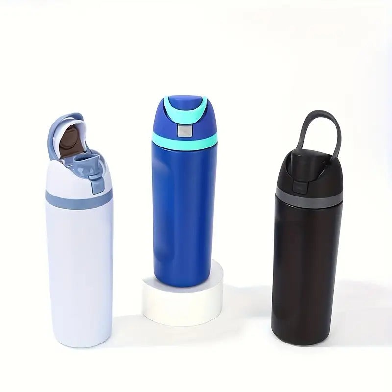1pc 19oz Premium Insulated Stainless Steel Water Bottle with Straw - Leak-Proof & BPA-Free