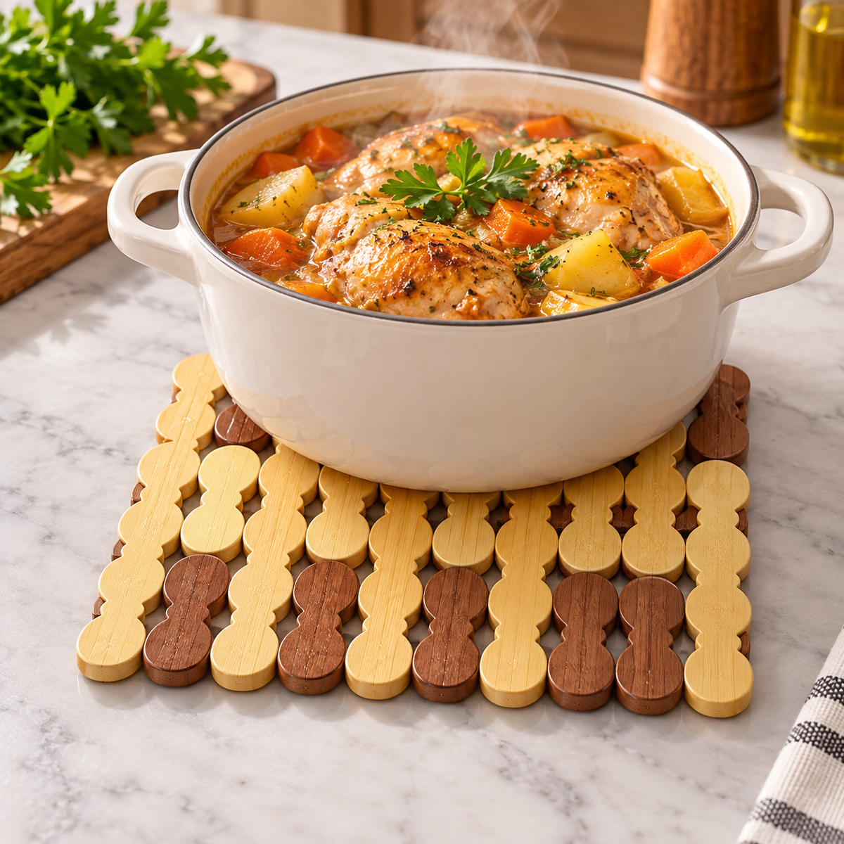 Rectangular Bamboo Heat Pad Trivet