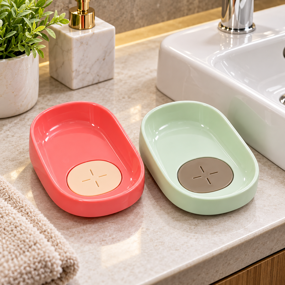 2-Piece Oval Soap Dish Set