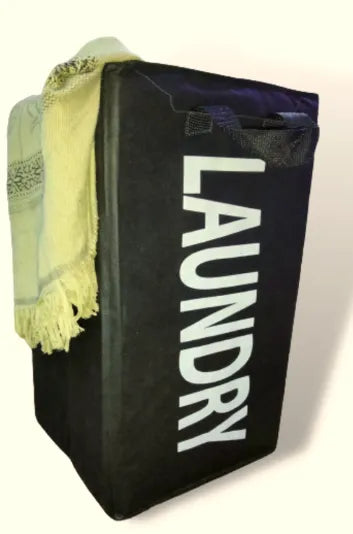 Foldable Fabric Storage Basket - Multipurpose Laundry Hamper & Toy Organizer with Handles