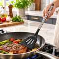 Slotted Silicone Turner with Stainless Steel Handle