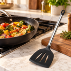 Slotted Silicone Turner with Stainless Steel Handle