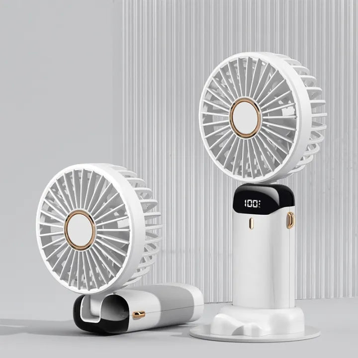 Portable Mini Fan – 1200mAh USB Rechargeable with LED Light!
