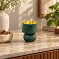 Textured Green Incense Burner with Gold Interior