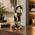 Black & Gold Chain Link Sculpture – Luxury Modern Table Décor