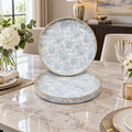 Luxury Blue & White Round Serving Tray Set – 2 Pieces