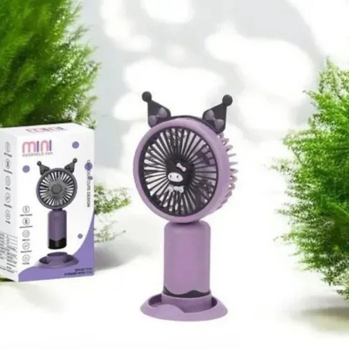 Cartoon USB Handheld Fan – Rechargeable Mini Fan for Kids & Adults!