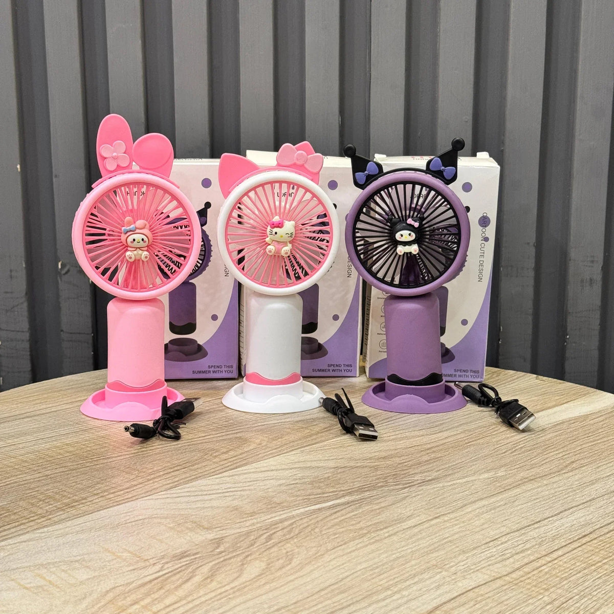 Cartoon USB Handheld Fan – Rechargeable Mini Fan for Kids & Adults!