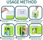 Money Safe for Kids with Fingerprint Sensor - Educational Savings Bank with Digital Lock & Password Protection