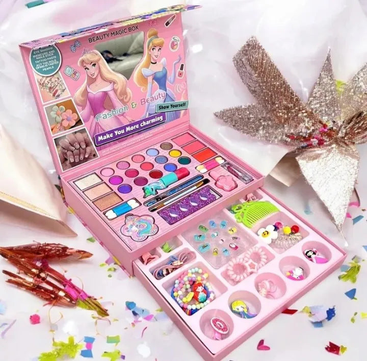 2-in-1 Beauty Makeup Kit – Portable Cosmetic Toy for Girls!