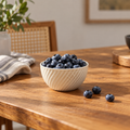 Danny Home 4-Inch Ribbed Porcelain Snack Bowl