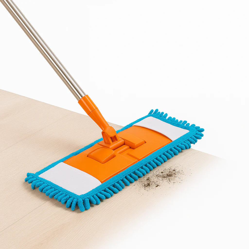 1pc Flat Microfiber Mop with Adjustable Handle (Assorted) – Floor Cleaning Tool for Home & Office