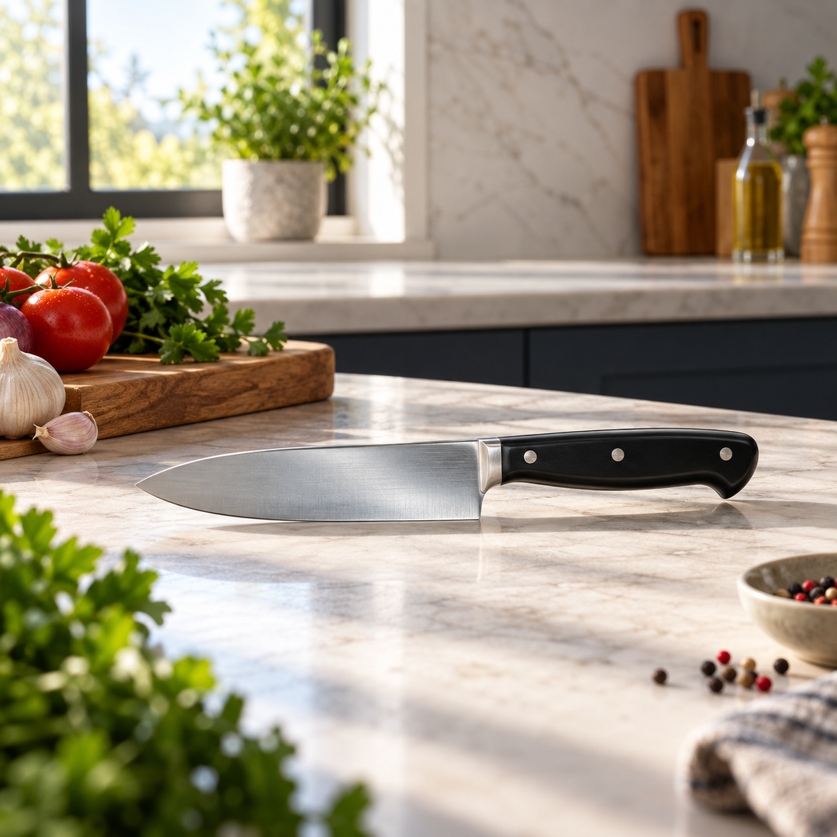 5.5-Inch Chef Knife with Black Handle