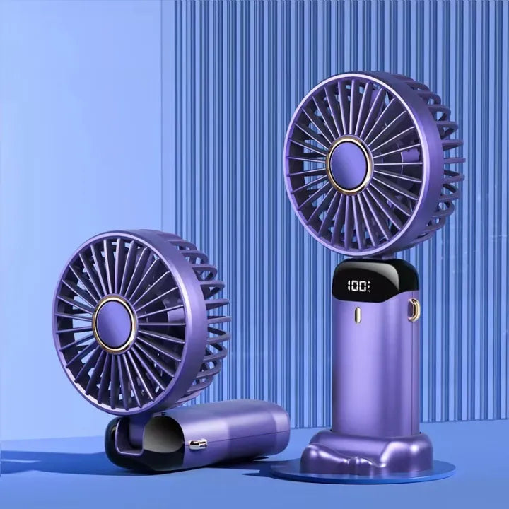 Portable Mini Fan – 1200mAh USB Rechargeable with LED Light!