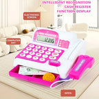 Kids Cash Register Toy - Supermarket Play Set with Scanner, Card Swiper & Play Money - Educational Role-Play Gift for Toddlers & Girls (Ideal for Winter & New Year Gifts)