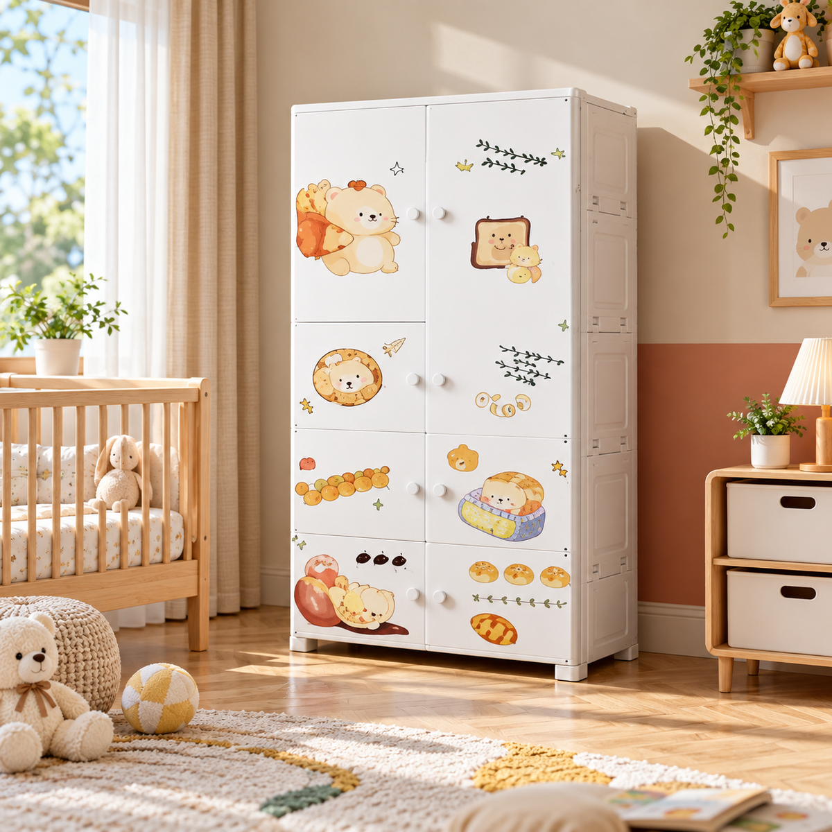 Wide Kids Storage Cupboard – 1 Large and 3 Small Doors