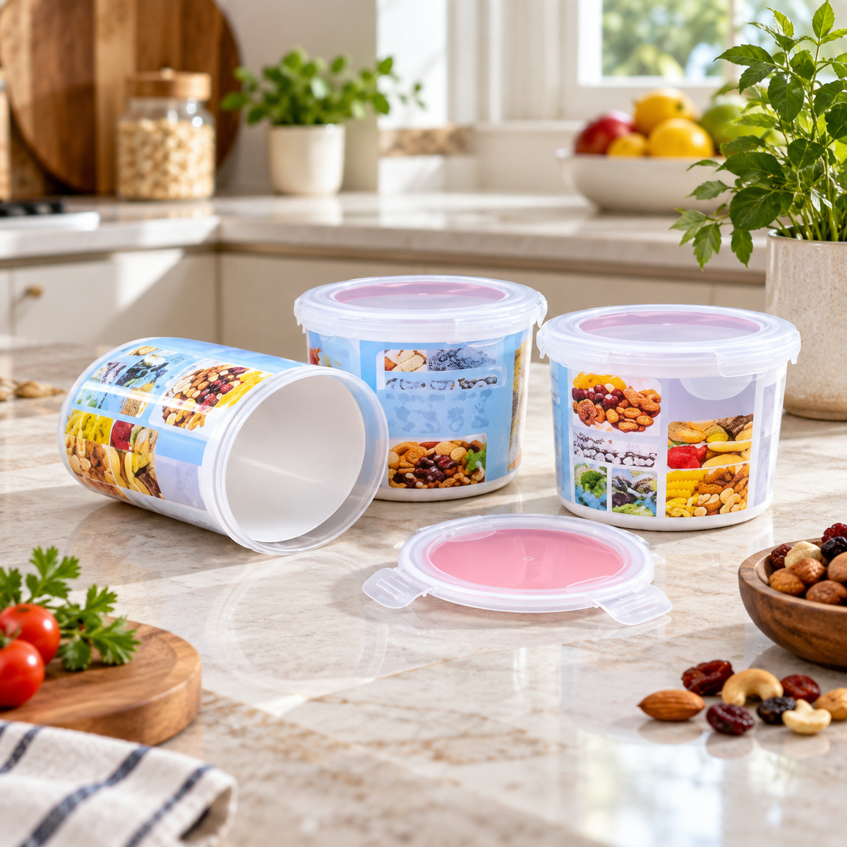 Small Round Lockable Food Storage Container