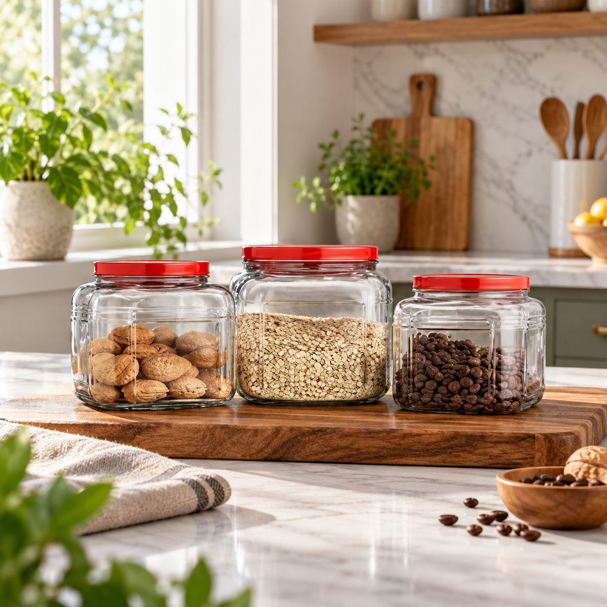 Glass Food Storage Jar with Lid