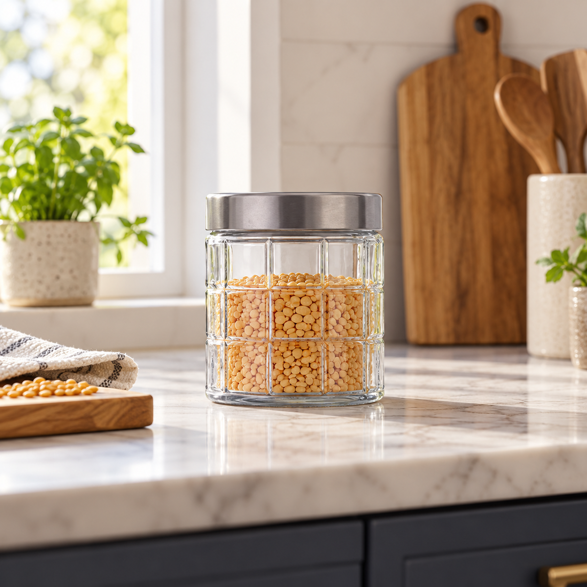 500ml Glass Food Storage Jar with Plastic Lid
