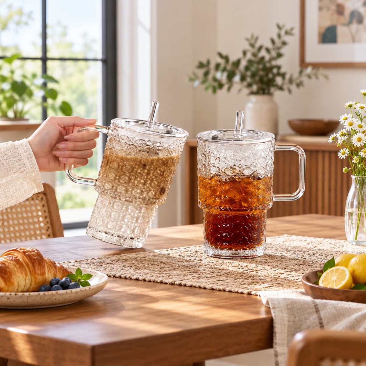 Round Design 750ml Glass Tumbler