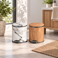 7L Marble and Wood Design Waste Bin