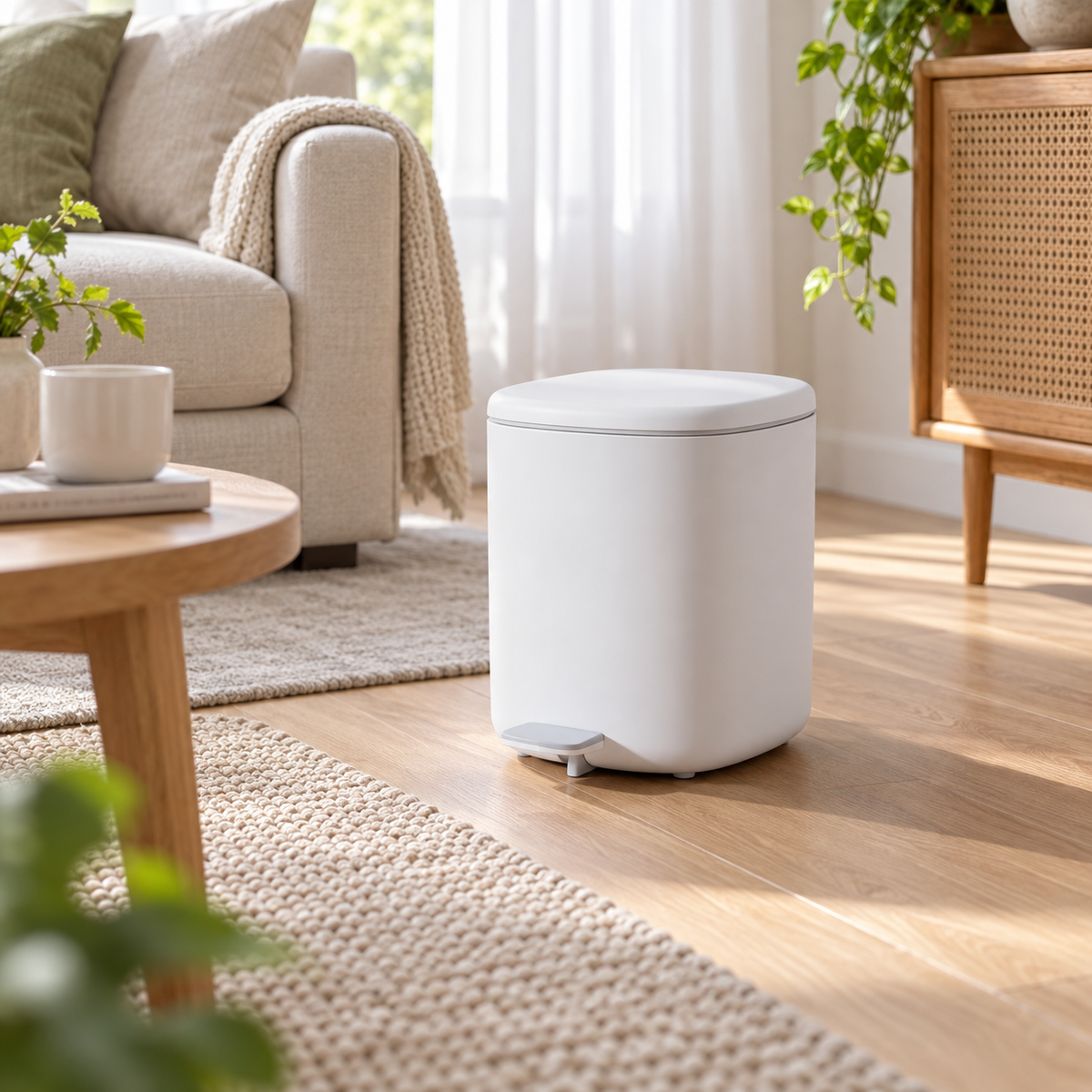 ECOCO 11L Hydraulic Pedal Waste Bin with Inner Bucket – Grey