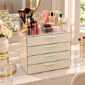 4-Drawer Acrylic Cosmetic Organizer with Top Compartments