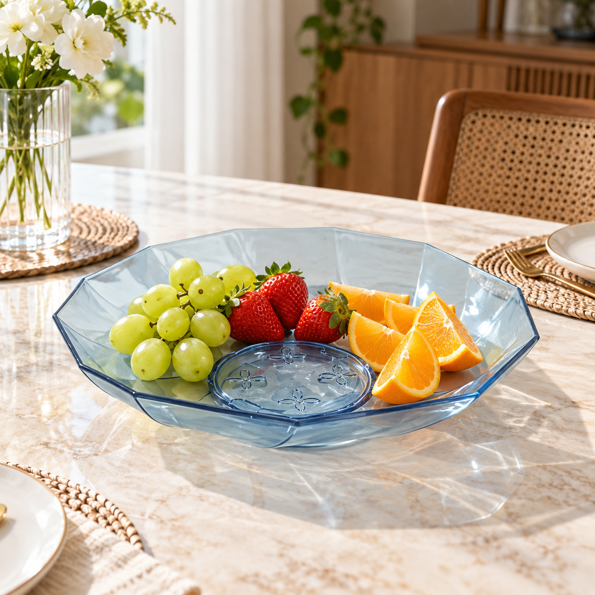 Faceted Acrylic Fruit Serving Plate