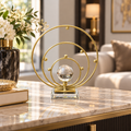 Concentric Orbit Crystal Ball Tabletop Ornament – Gold