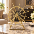 Modern Ferris Wheel Tabletop Sculpture – Gold
