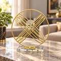 Woven Orbital Crystal Tabletop Ornament – Gold