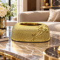 Ornate Gold Floral Tissue Box – Luxury Textured Cover