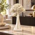 Tall Textured Tree Decorative Sculpture – Cream White